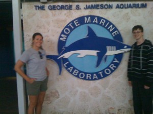 Spencer with Gina Santoianni, coordinator of Mote Marine High School Internship Program Spencer with Gina Santoianni, coordinator of Mote Marine High School Internship Program
